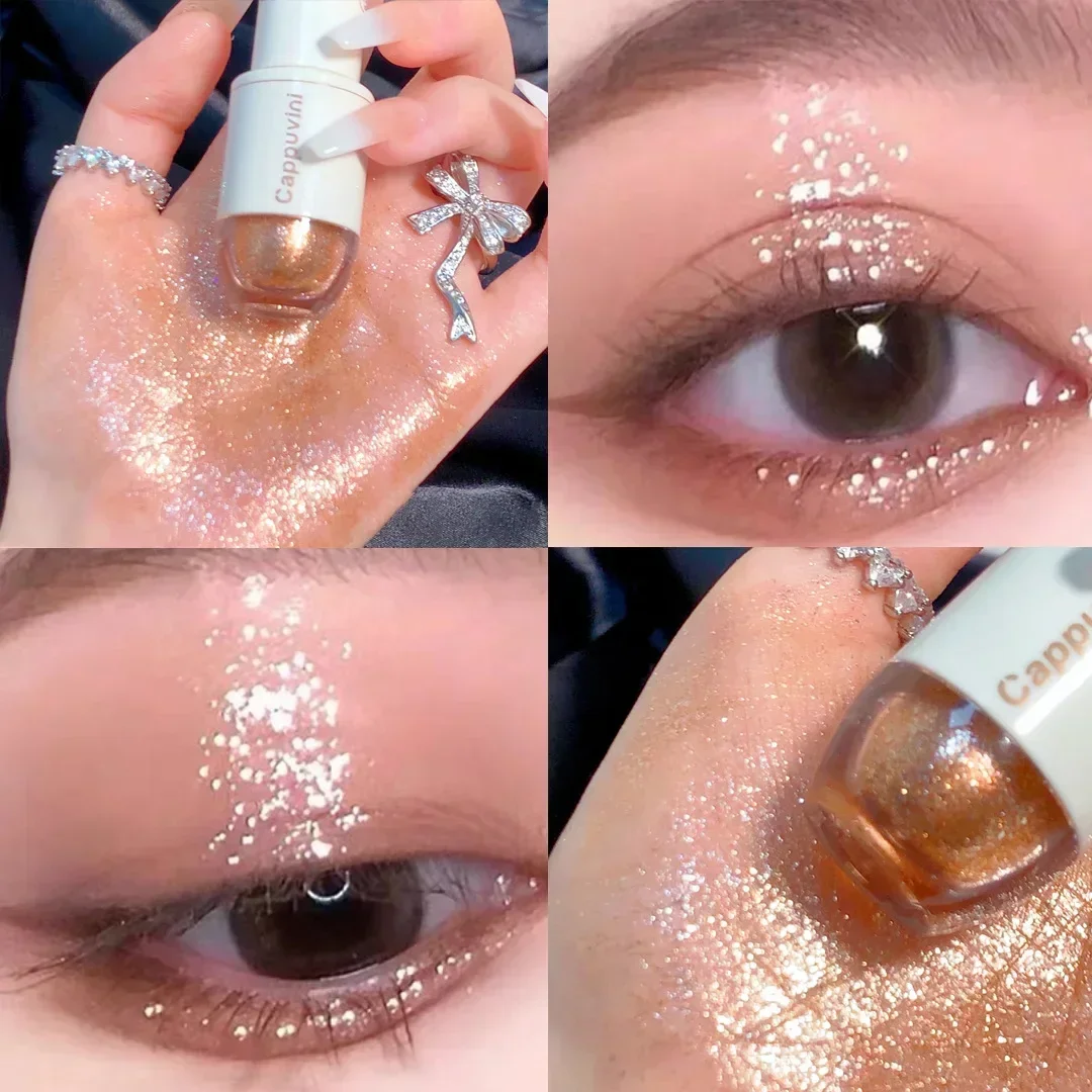 Sombra de ojos de diamante de 6 colores, brillo líquido, sombra de ojos nacarada, brillo duradero, maquillaje de ojos impermeable, Cosméticos Coreanos