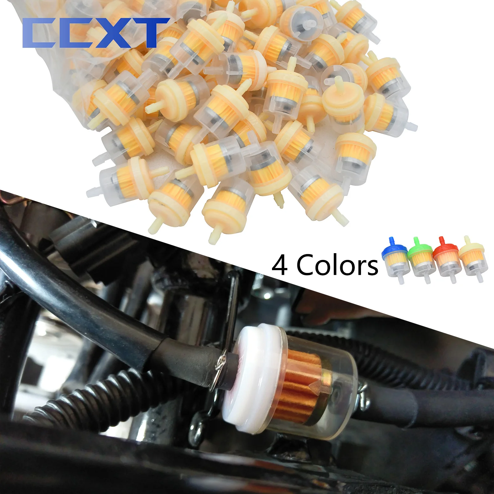 100 ชิ้น Dirt Bikes อะไหล่แก๊สกรองน้ํามันเชื้อเพลิงเบนซินสําหรับรถจักรยานยนต์สกูตเตอร์ Yamaha Suzuki Honda KTM Kawasaki Universal