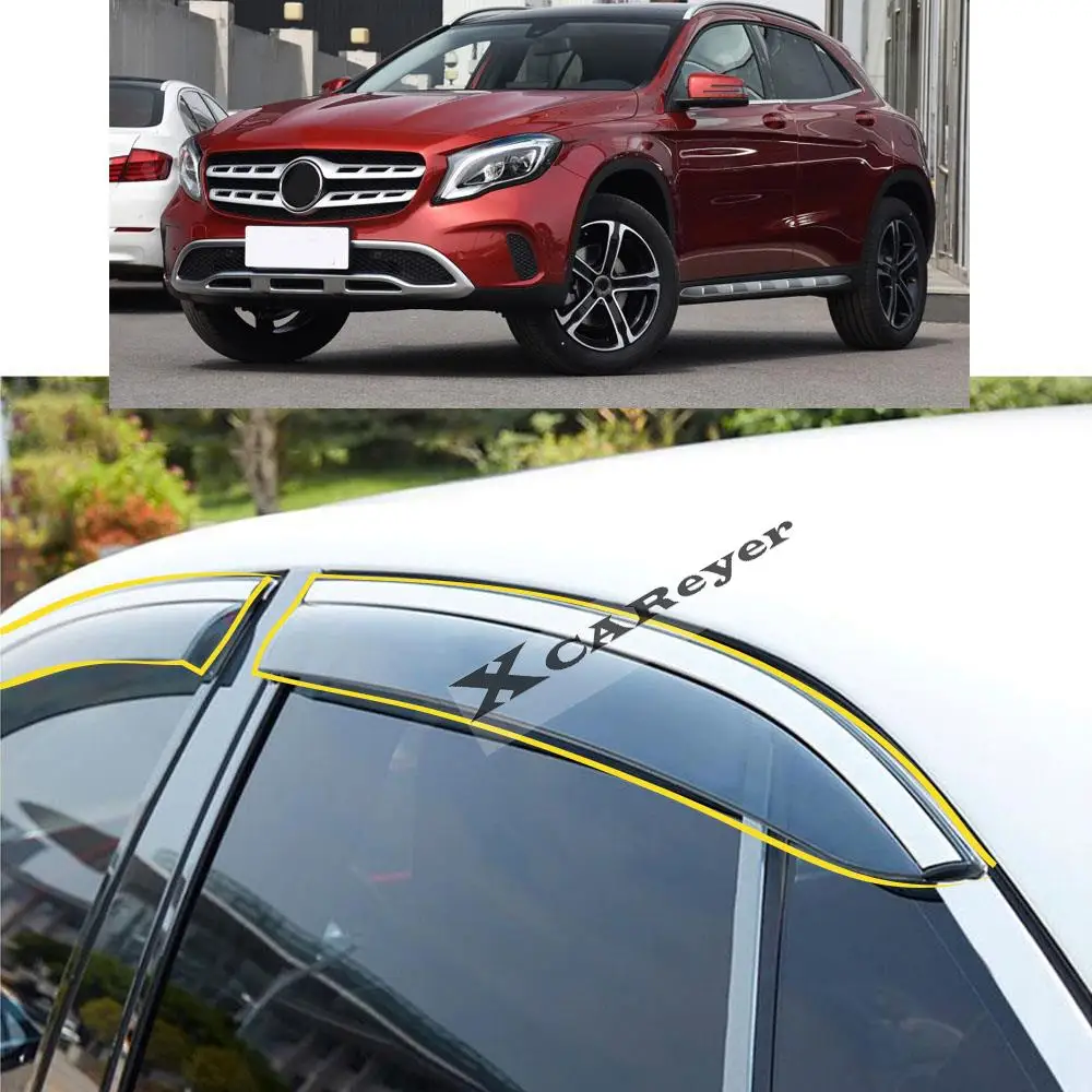 

For Mercedes Benz GLA 2015 2016 2017 2018 2019 Car Body Styling Sticker Plastic Window Glass Wind Visor Rain/Sun Guard Vent