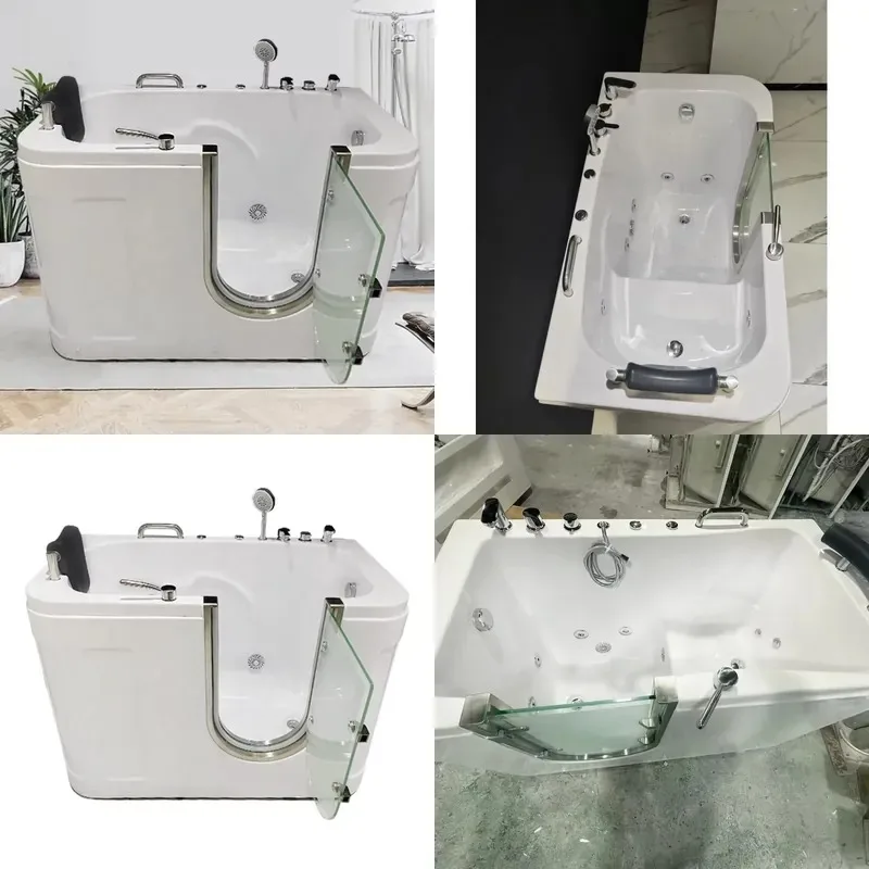 Smart Modern Bathtub with Side Door Apron Constant Temperature Bubble Massage Elderly Barrier Free Bathing Family Villa