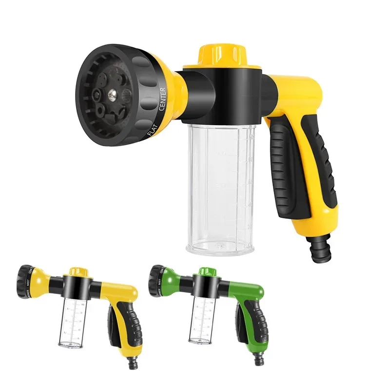 Foam Gun Jet Spray Gun Pressure Hose Nozzle 8 In 1 Soap Dispenser Garden Watering Horse Dog Animal Car Washing Tool Dropshipping