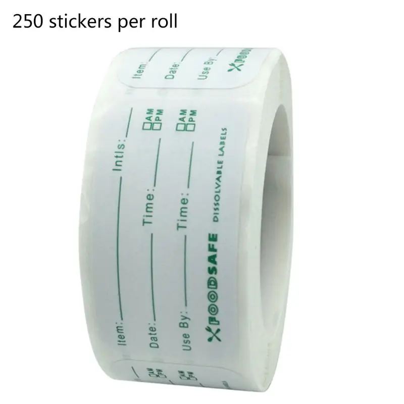 250pcs/roll Kitchen Storage Labels Refrigerator Freezer Adhesive Sticker Home Restaurant Use B03D