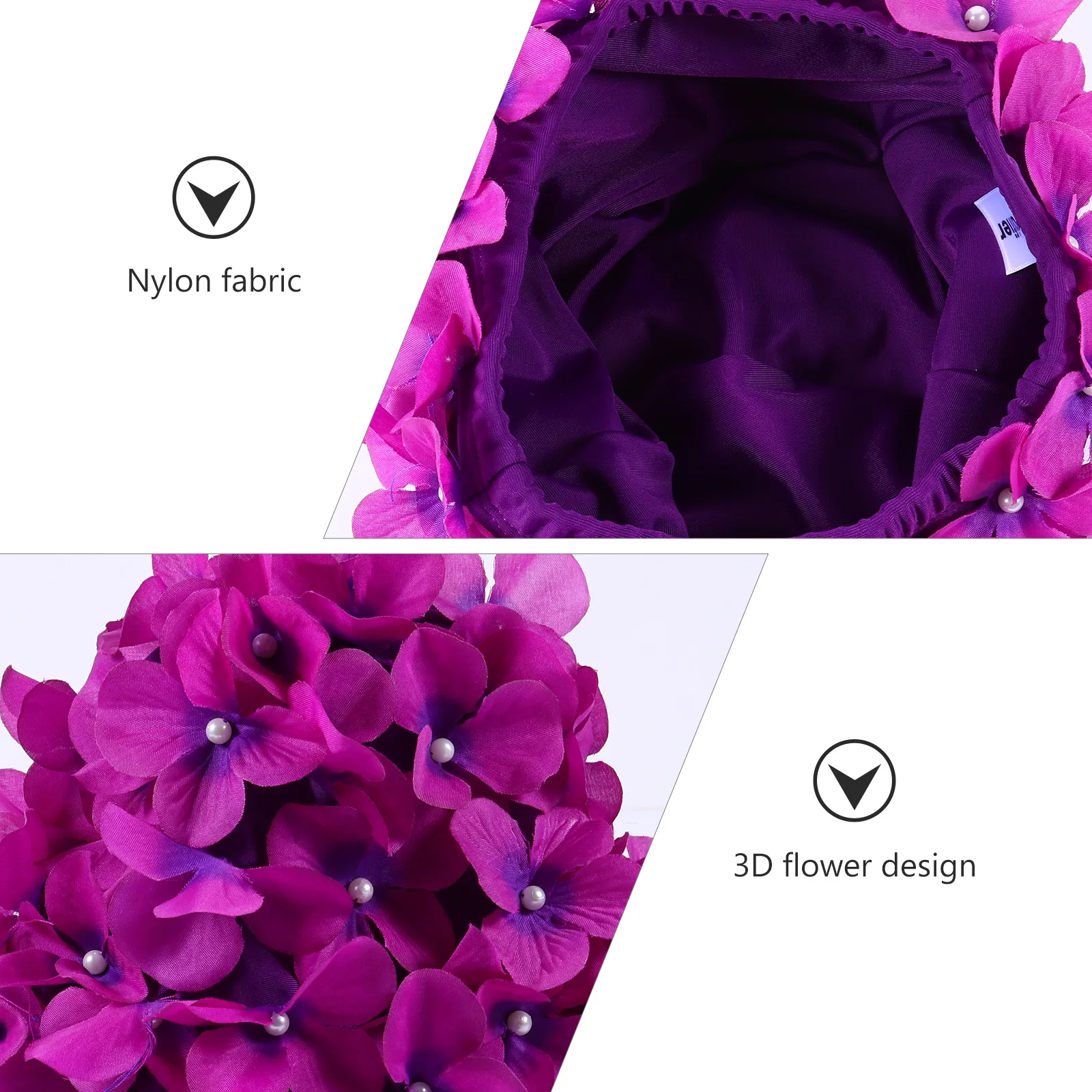 

Petal Hair Care Swim Cap Fashion 3D Flower Design Lightweight Eco Friendly Ear Protector Swimming Hat Pool Beach Summer