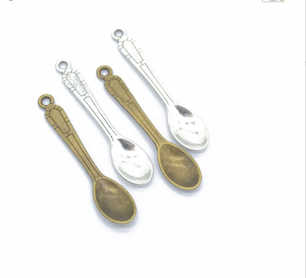 8pcs Charms Kitchen Cooking Spoon 54*11mmTibetan Bronze Silver  Pendants Antique Jewelry Making DIY Handmade Craft F0675
