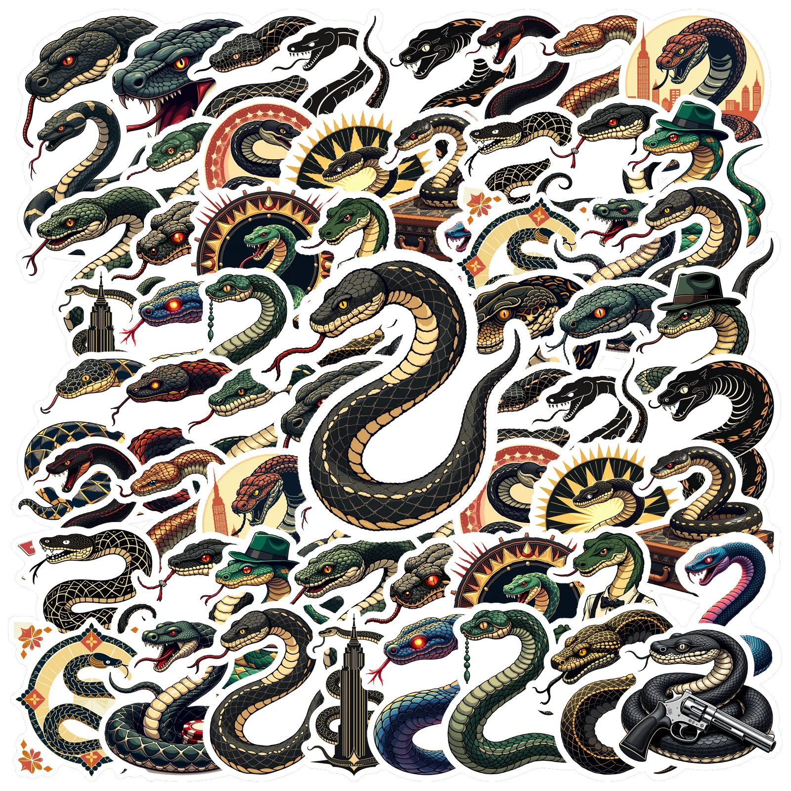 35pcs-50pcs Tattoo Stickers Cool Stickers Stationery Stickers For Guitar DIY Bicycle Skateboard Laptop Luggage Decor