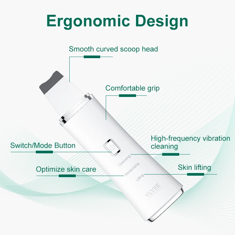 VLVEE dispositif d'élimination des points noirs grattoir pour le nettoyage en profondeur épurateur de peau spatule faciale nettoyeur de nez outil de soins de la peau