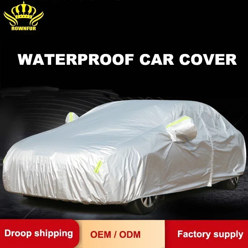 Rownfur Amaon ebay drop shipping full cover universal type waterproof dust proof customized side sedan SUV protect car cover