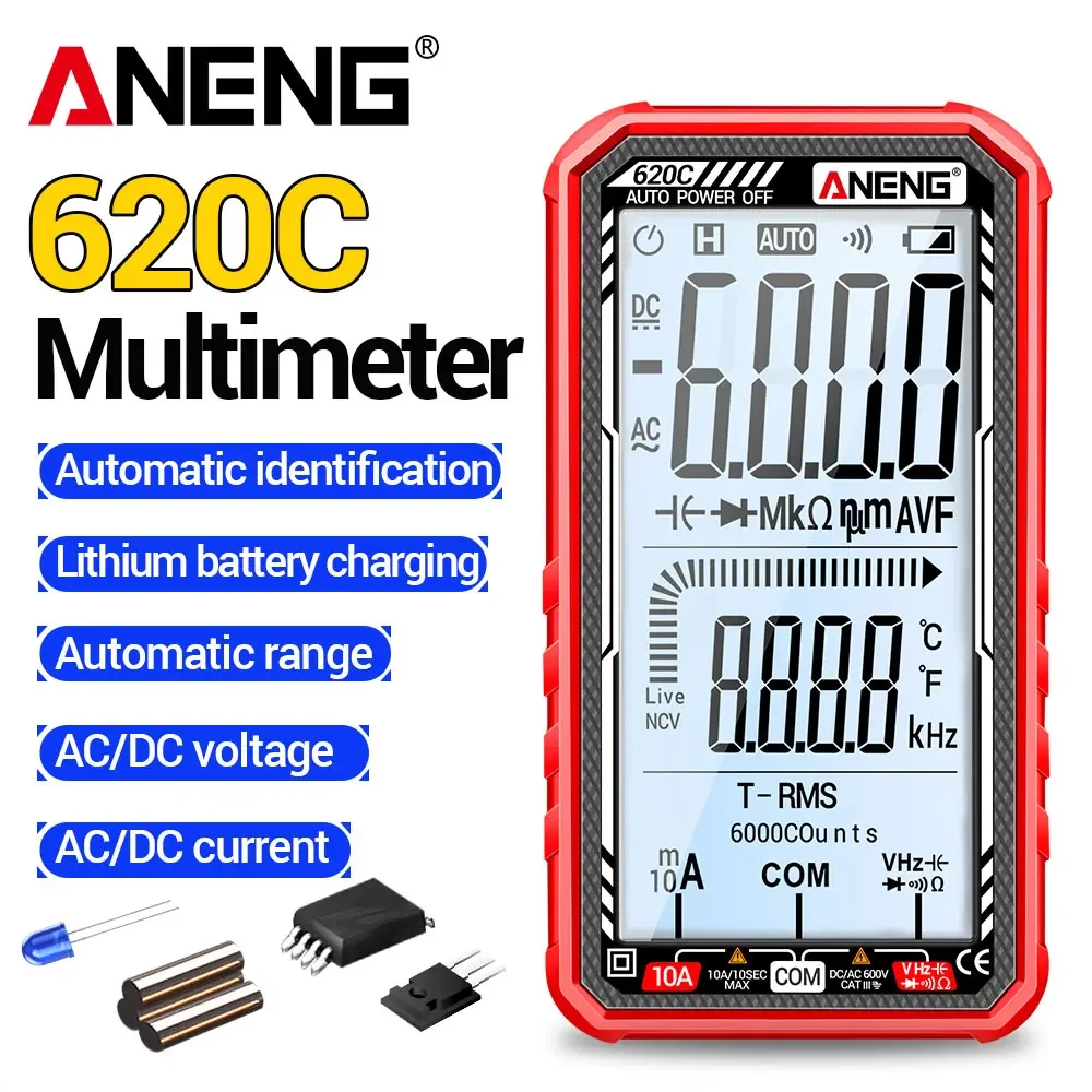 ANENG Multimeter Digital Professional Rechargable Tester 620C Automatic Recognition Voltmeter Ammeter 6000 Counts Repair Tools