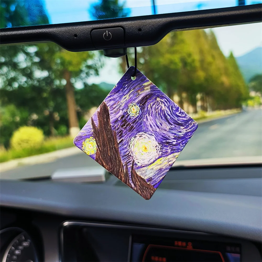 1/3/5 PCS Car Air Freshener Auto Aromatherapy Film Car Hanging Oil Painting Paper Fragrance Tablets Deodorization Accessories