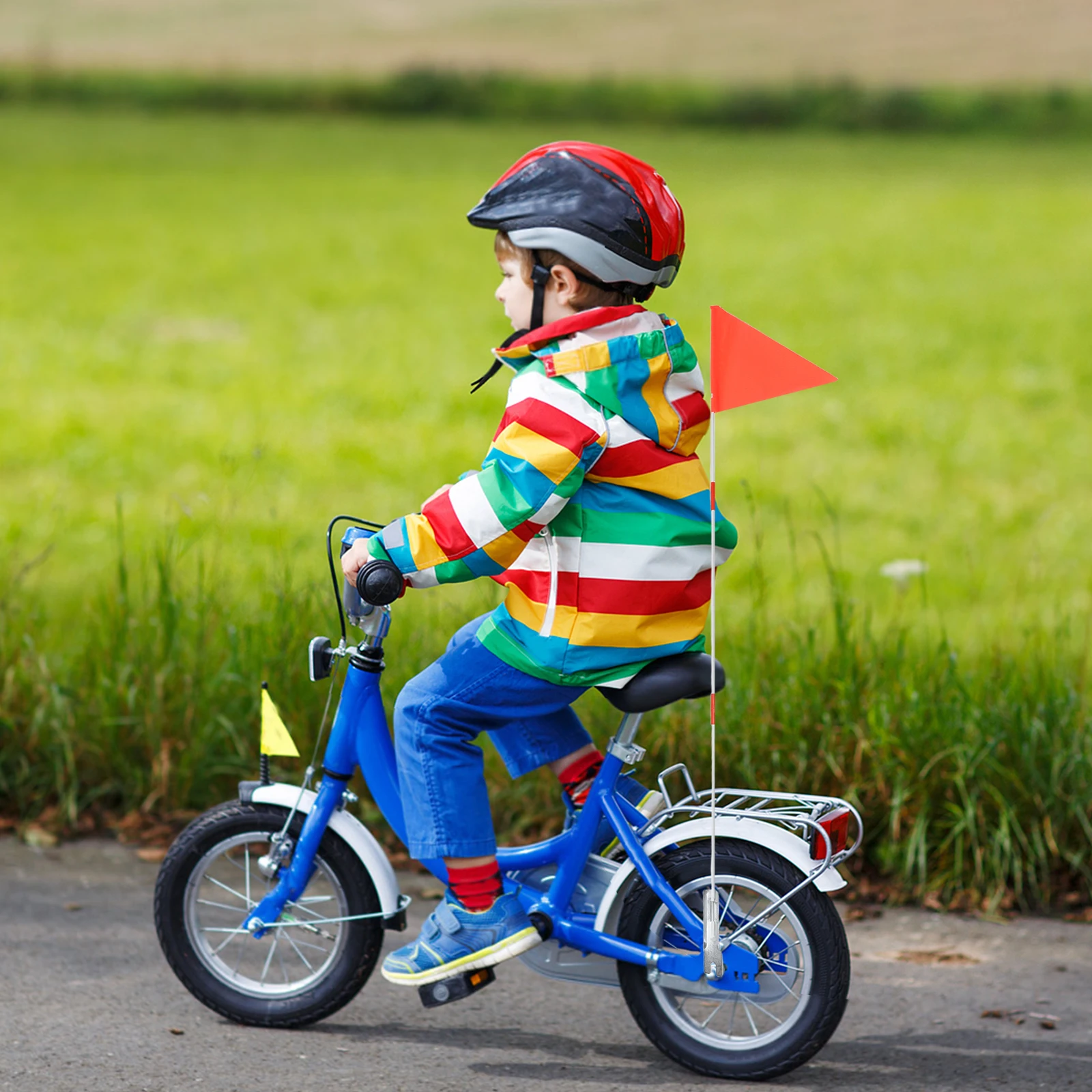 

2 Pcs Children's Bicycle Flagpole Safety Flags Bike Accessories for Kids Glassfiber Atv