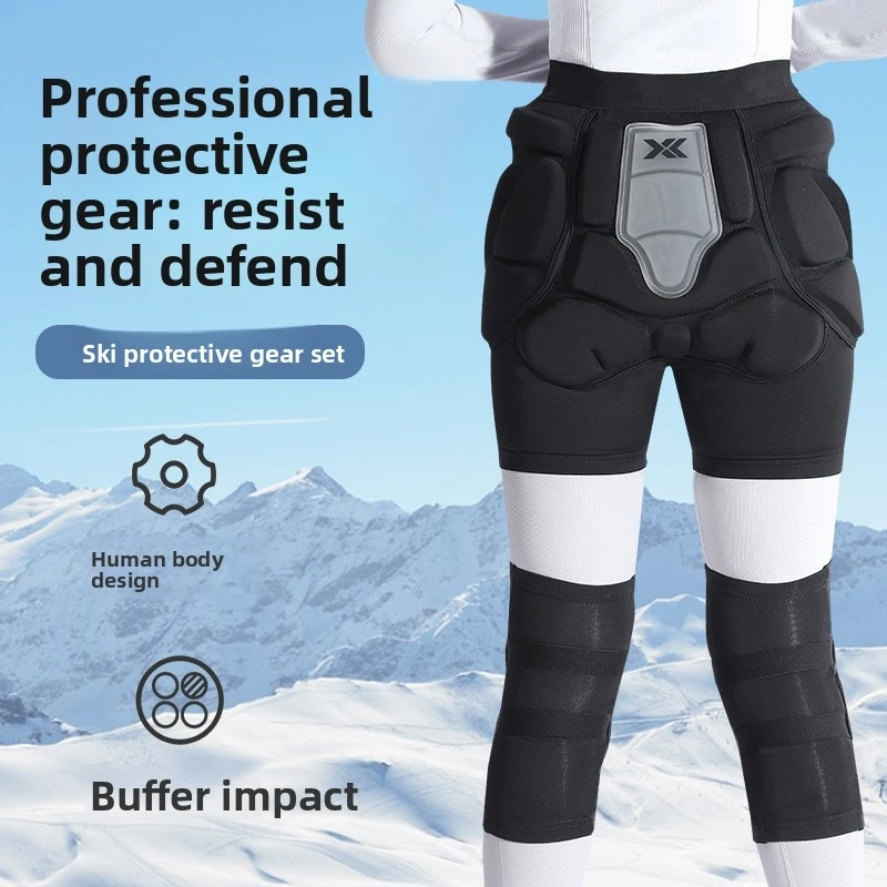 

New High-End 3D Protective Padded Shorts Butt Pad Shorts EVA Silicone Gear Guard With Knee Pads For Cycling Snowboarding Skating