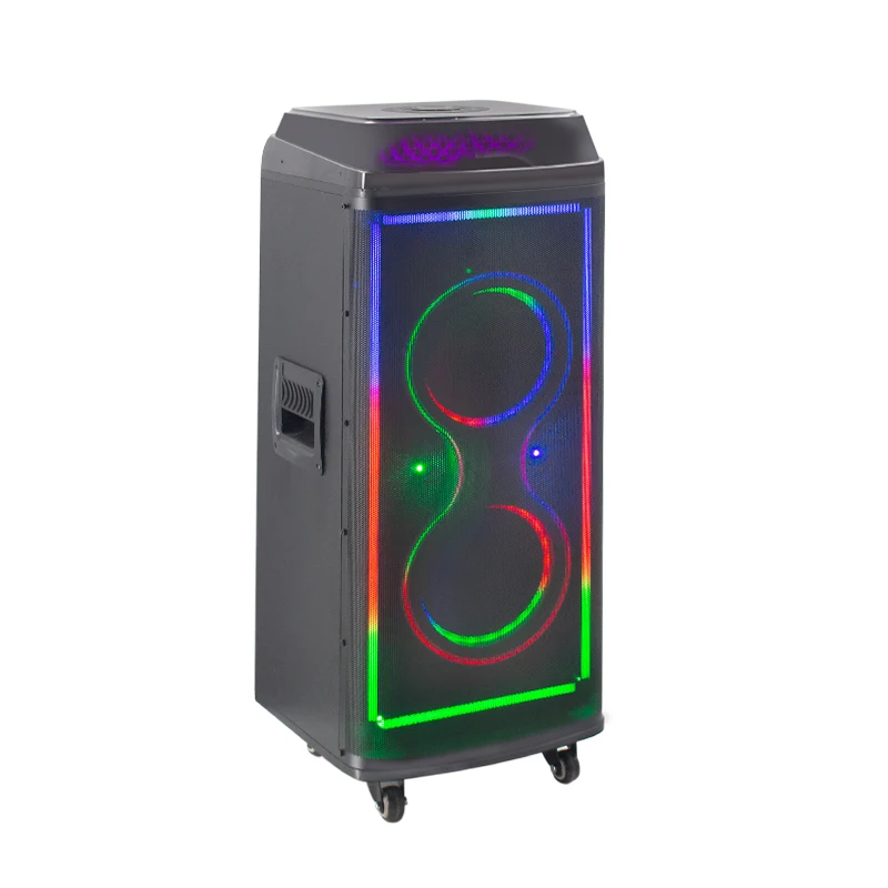 

2025 8-Inch 80W RMS 12V5.5A Powered Outdoor Wooden Speaker New Popular 8-Inch Speaker For Parties
