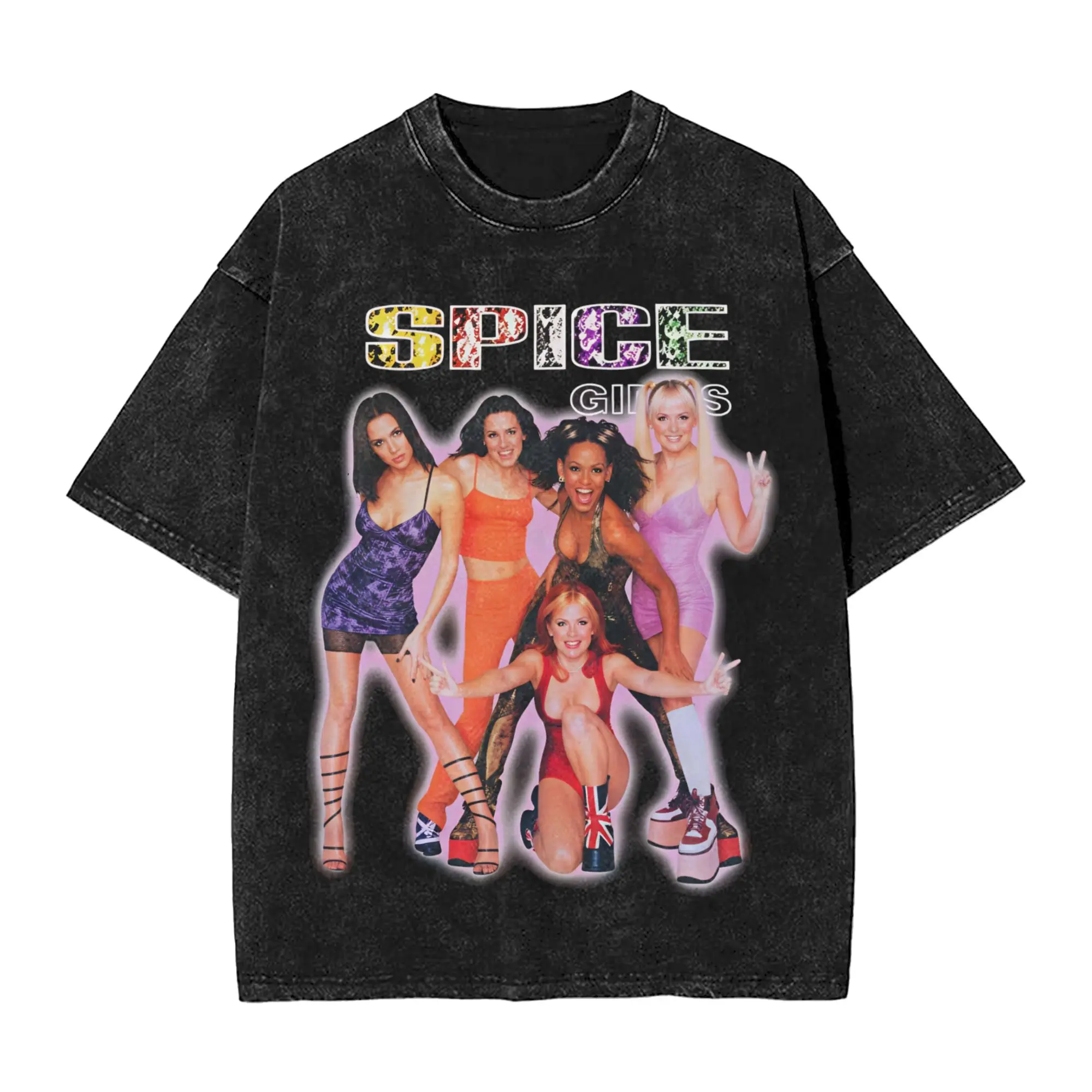 Awesome Spice Girls World Tour 2026 T-Shirts for Men Crewneck Pure Cotton Washed T Shirts  Short Sleeve Tees Summer Clothing