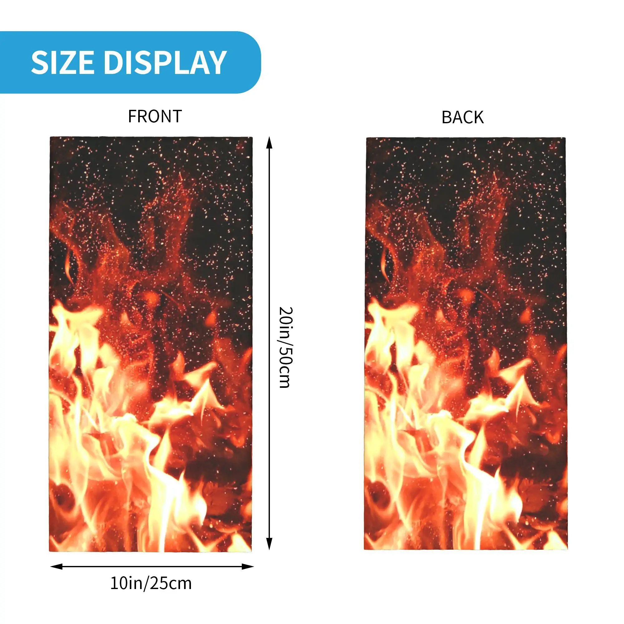 حرق النار مع الشرر باندانا غطاء الرقبة المطبوعة وشاح سحري متعدد الوظائف أغطية الرأس المشي لمسافات طويلة الصيد للرجال النساء الكبار