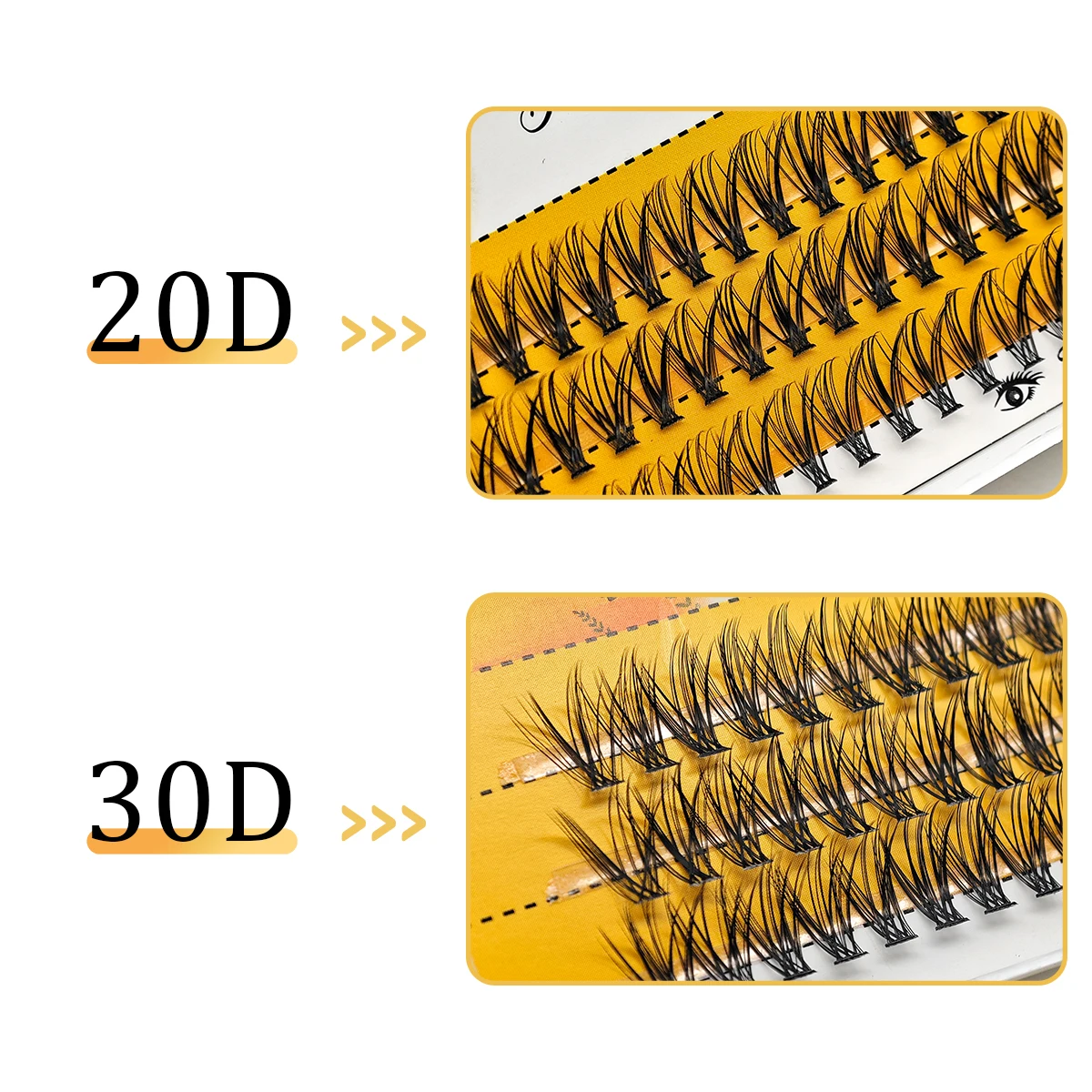 DIY Wimpern-Cluster 20D-30D Flauschige Wimpern-Cluster für Selbstapplikation, Handgefertigte Einzelwimpernverlängerungen für einen Natürlichen Look – Detail 3