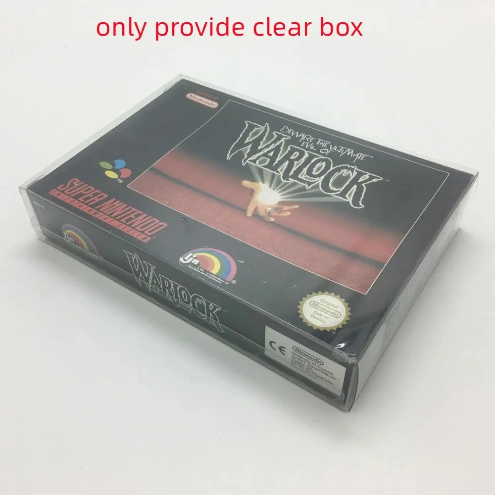 500pcs Clear PET US Version Game Storage Collection Protective Box For SNES