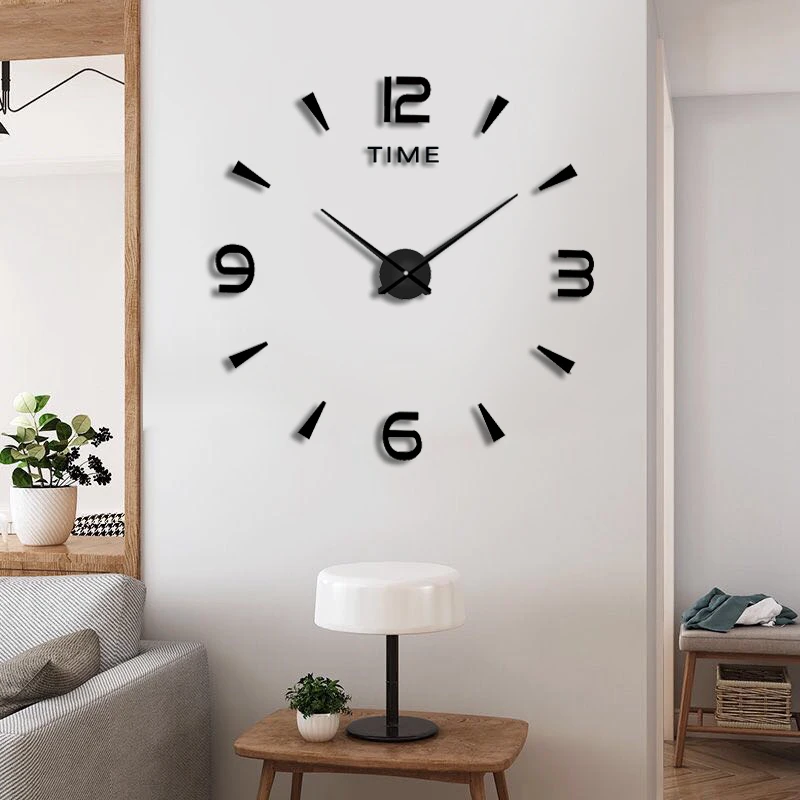 Большие настенные часы современного дизайна 2022, кварцевые часы 3D «сделай сам», модные часы, акриловые зеркальные наклейки для гостиной, домашний декор