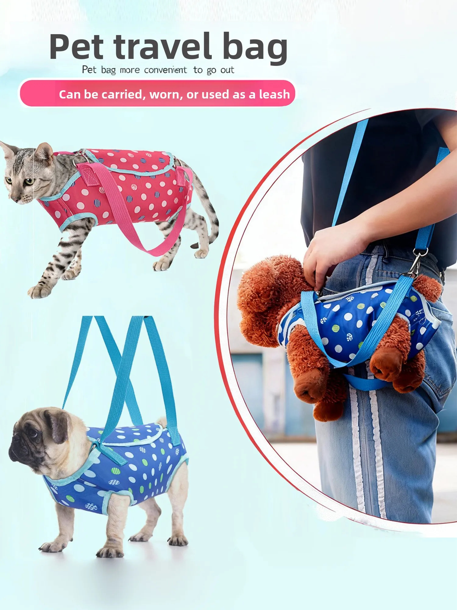 

Multi-Functional Lightweight Pet Bag for Dogs And Cats Nail Trimming Fixed Bag Anti-Scratch Slant Crossbody Easy to Carry