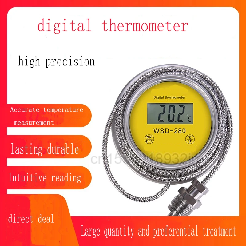 

Digital Thermometer With Probe Boiler Steam Thermometer High Precision Acid Resistant Waterproof Digital Industrial Thermometer