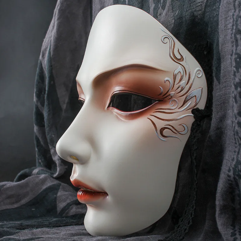 

Full Face Mask for Dance Party, Party Accessories, Hand Painted Art, Half Face Mask, Birthday Gift