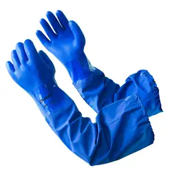 65CM Chemical Gloves Thicken Oil/Acid/Alkali Resistant Water Proof Lining Cotton PVC Industrial Reusable Protective Glove