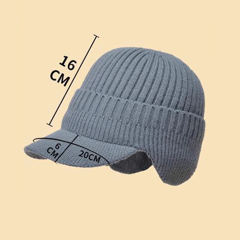 Men\'s Outdoor Cycling Knitted Ha Winter Warmt Ear Protection Dome Beanie Caps Fashion Plush Sunhat Bomber Hats 4Colors Wholesale