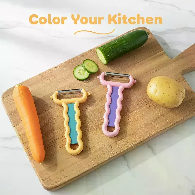 Veggie Peeler Ergonomic Kitchen Gadget: 1/2Pcs Vegetable Slicer Camping Picnic Traveling BBQ Party