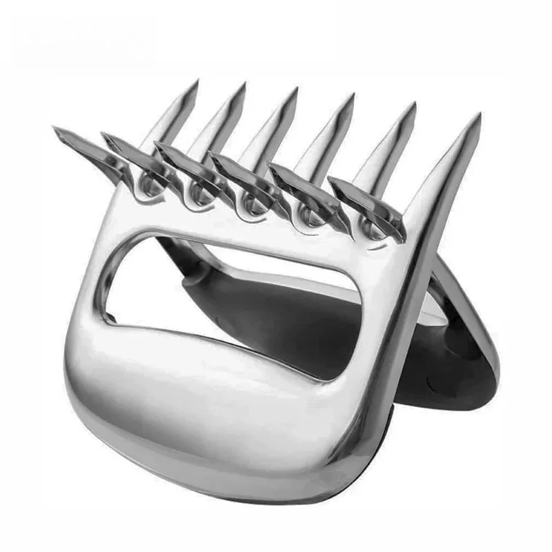 2 Pcs/Set Stainless Steel Bear Claw Non-stick Meat Shredder Claws BBQ Meat Claws BBQ Fork Food Meat Separator BBQ Tools