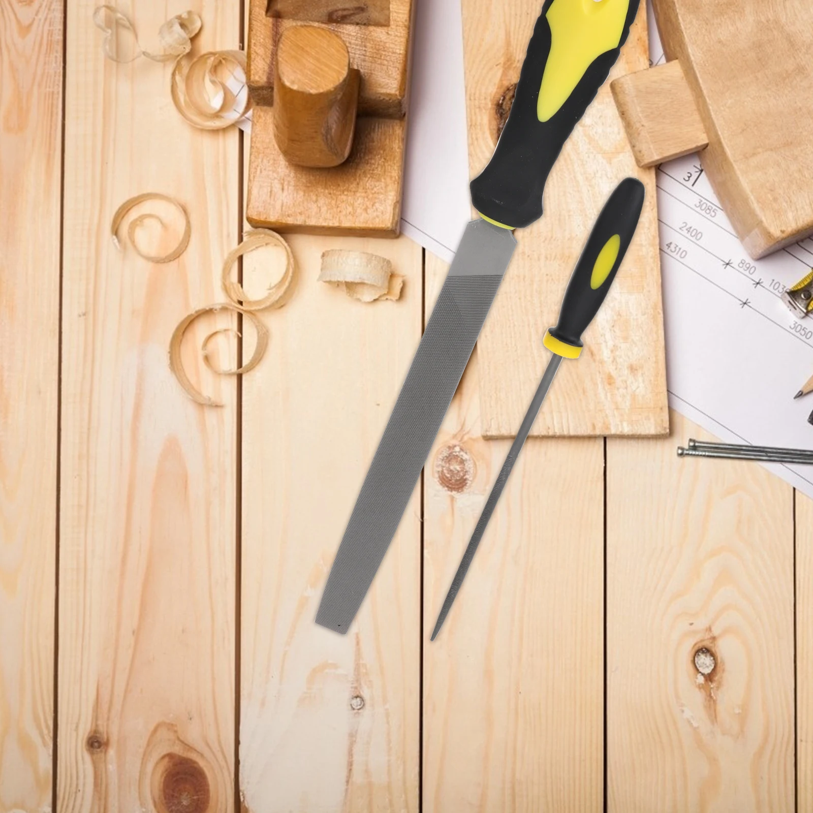 

10Pcs Steel File Set High Hardness Durable Tempered Files Ergonomic Handle for Wood Metal Polishing Sharpening Deburring Heavy