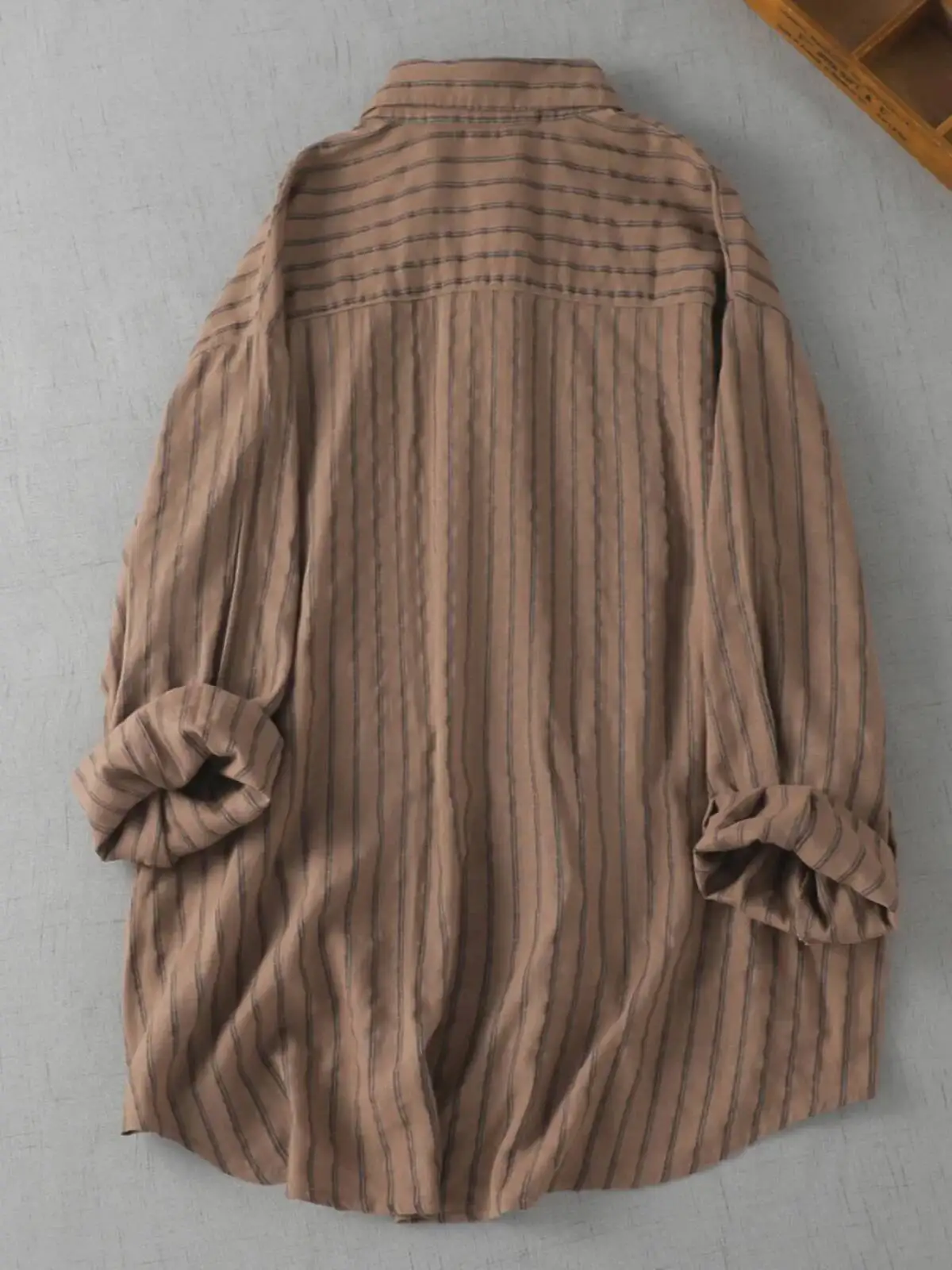 

BabYoung Vintage Commuter Loose Cotton Ropa Mujer Long Sleeve Stripe Literary Casual Women Shirts Turn-Down Collar Moda New Tops