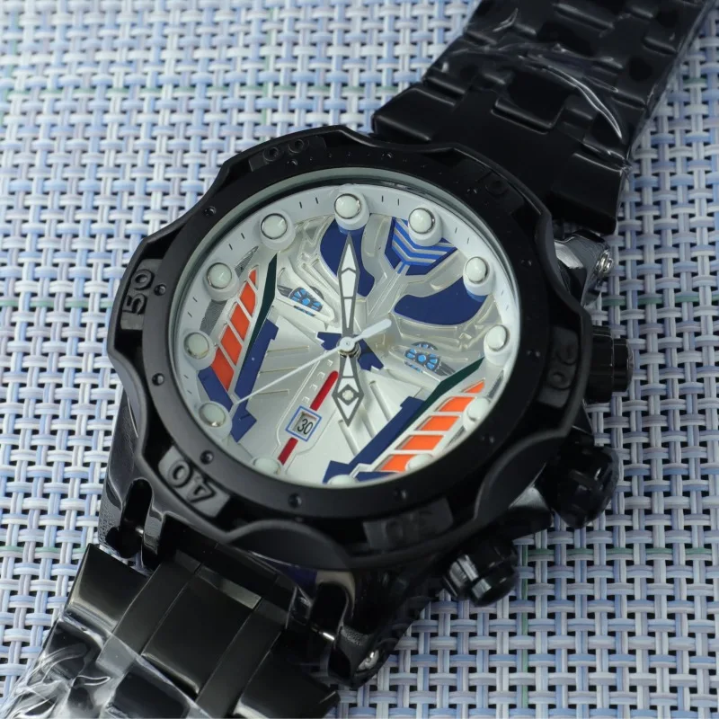 2024 European and American anime robot avatar sports large dial quartz watch personality matching all metal watch