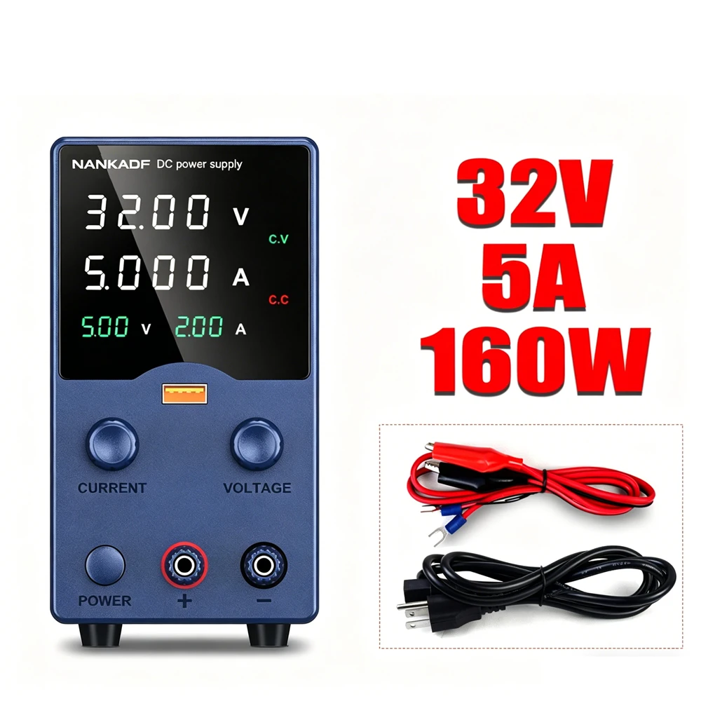 Instelbare DC-voeding 30V 5A 10A Schakelende laboratoriumvoeding Gestabiliseerde spanning Reparatie 60V 5A 120V 3A 160V 2A voeding
