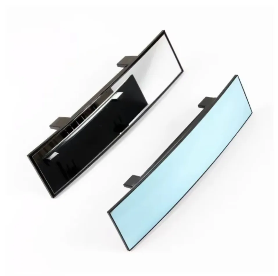 Large Field Of View Rearview Mirror Inside The Car Reflector Anti-Glare Interior Reverse Wide Angle Curved Blue 1PC