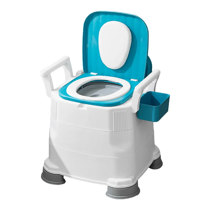 Portable Adult Commode Chair Indoor Bedside Toilet Elderly Pregnant Women Raised Seat Heightened Model Soft Seat