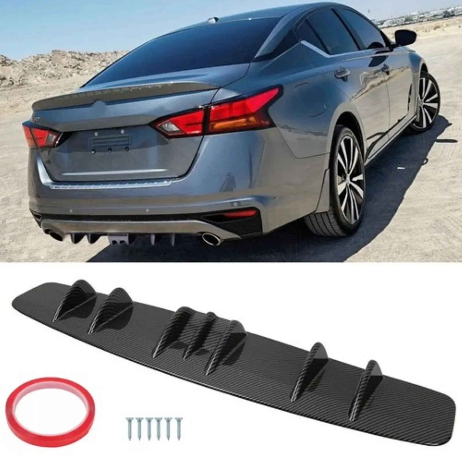 

Задний бампер из углеродного волокна, диффузор, плавник акулы 7, крыло для Nissan Altima Maxima