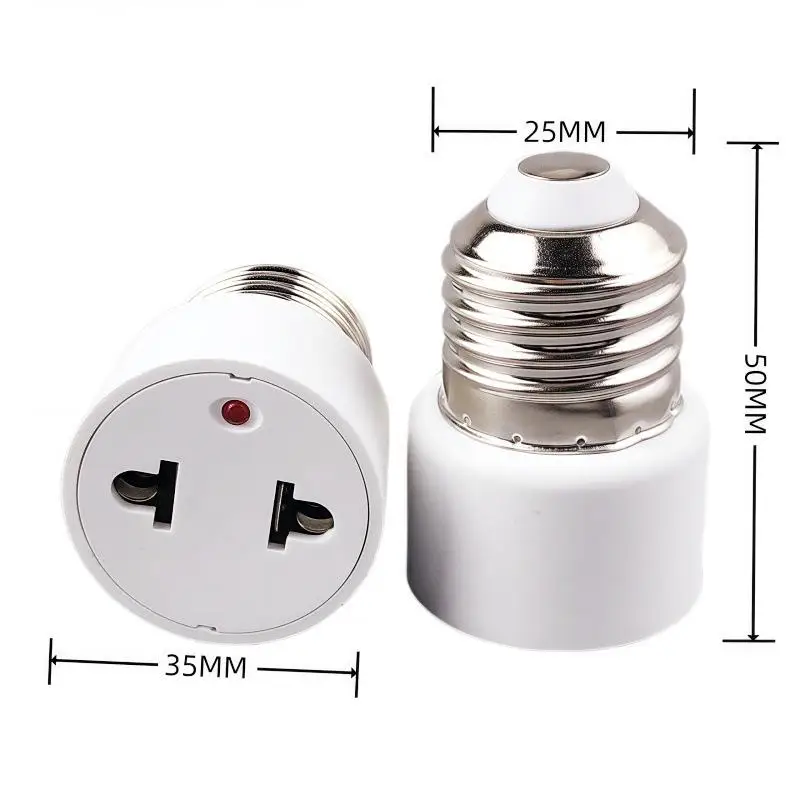 High Quality! Lamp Socket US/EU Without Light Practical White E27 Plug Bulb Holder Light Fixture Bulb Base Adapter 3.5*3.5*5cm