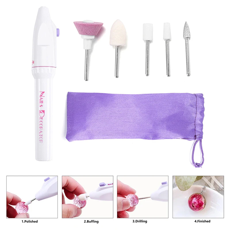 [YU]1 Set Drill Equipments with 5 Drill Screw Epoxy Resin Jewelry Making Tools Grinding Polishing Tools For Jewelry DIY Handmade