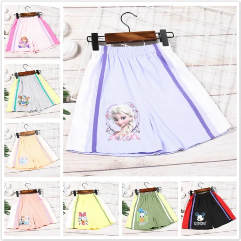 

Summer Baby Boys Shorts Cotton Trousers Cartoon Frozen Anna Mickey Sofia Kid Beachwear Children Girl Sports Beach Casual Shorts