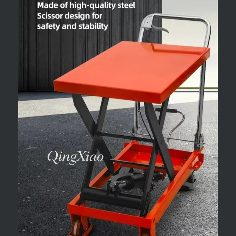 Manual Mobile Hydraulic Lift Small Simple Cart Scissor Lift Customizable Work Platform Safe Stable Durable Convenient Flexible