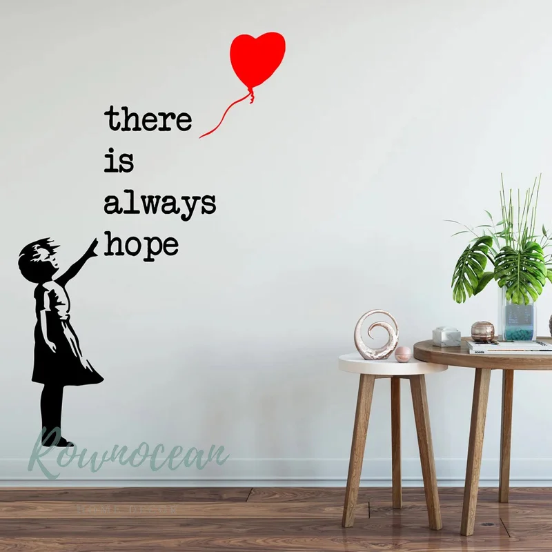 

Banksy-Girl and Balloon Wall Decals, Street Graffiti, Home Decor, Living Room and Bedroom Stickers, Banksy, G111