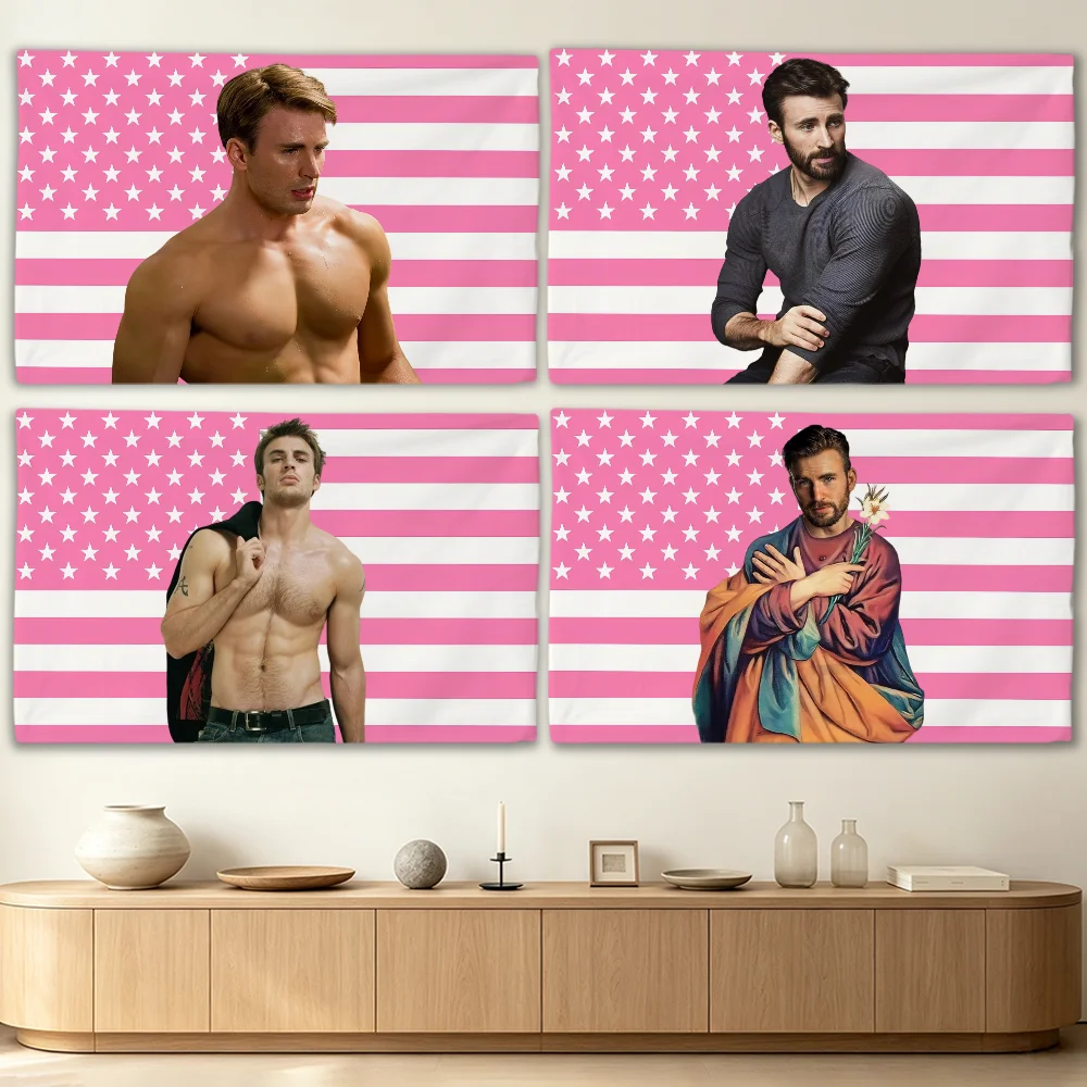 Actor C-Chris E-Evans flag Advertising Banner for Camping Decoration Outdoor & Garage Wall Hanging Decorations