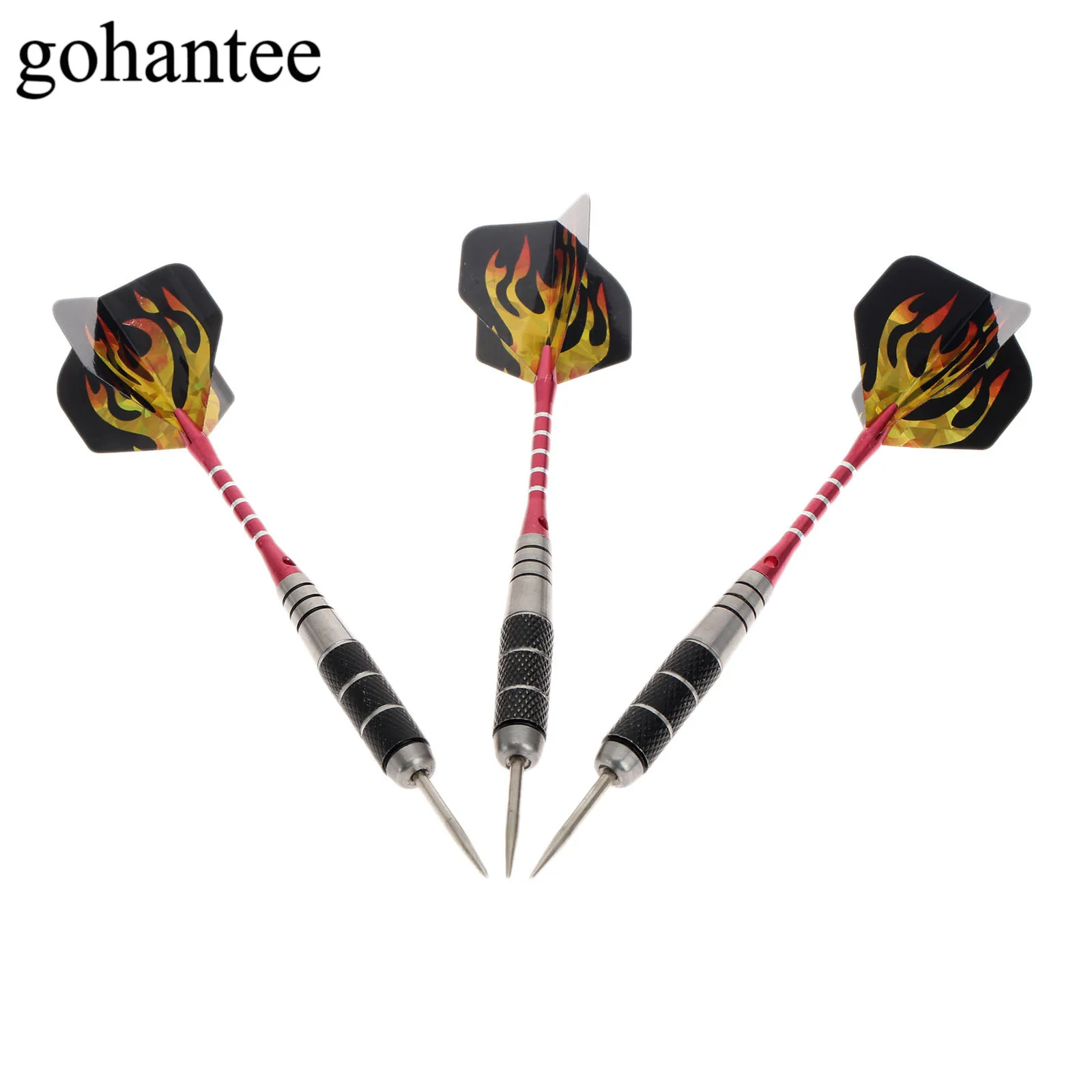 gohantee 3Pcs/Set 22g Professional Electronic Steel Needle Tip Copper Darts,Grooved Aluminium Shaft & Barrel & Nice Dart Flights