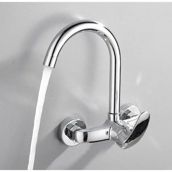 Into The Wall Kitchen Faucet Hot and Cold Wash Basin Sink Laundry Basin Balcony Wash Basin All Copper Mixed Water Valve Faucet