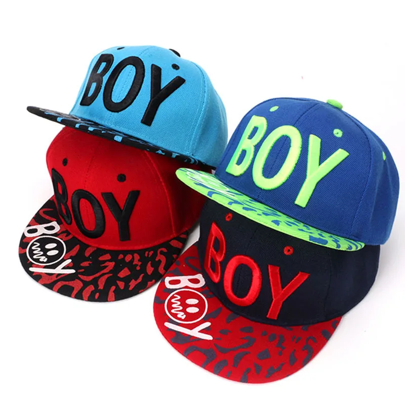 Kids Boy Letter Embroidered Hip Hop Cap Unisex Snapback Cap Baby Flat Trucker Baseball Cap Sun Hat For girls dance