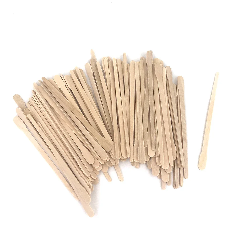200/100PCS Holz Haar Entfernung Stick Gesicht Wachs Sticks Enthaarung Spachtel Körper Augenbraue Applikator Glatte Zunge Spatel Schönheit – Detail 8