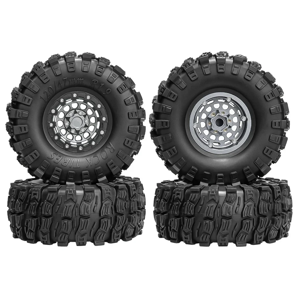 4PCS RC 1.9-inch four-piece set of aluminum double-wheel hub/tire with adjustable offset, suitable for SCX10 TRX4 90046 D90 h12y