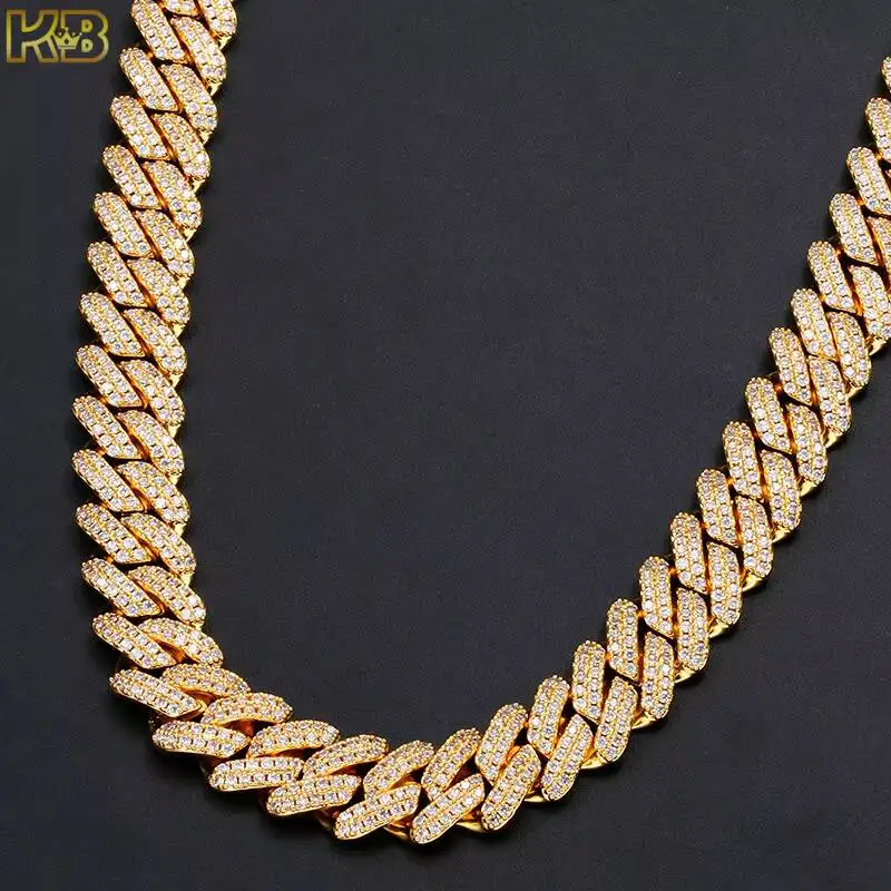 Luxury Moissanite Tennis Necklace Silver 925 Cuban Chain Hip Hop Diamond Chain VVS Moissanite Necklace for Men Women.