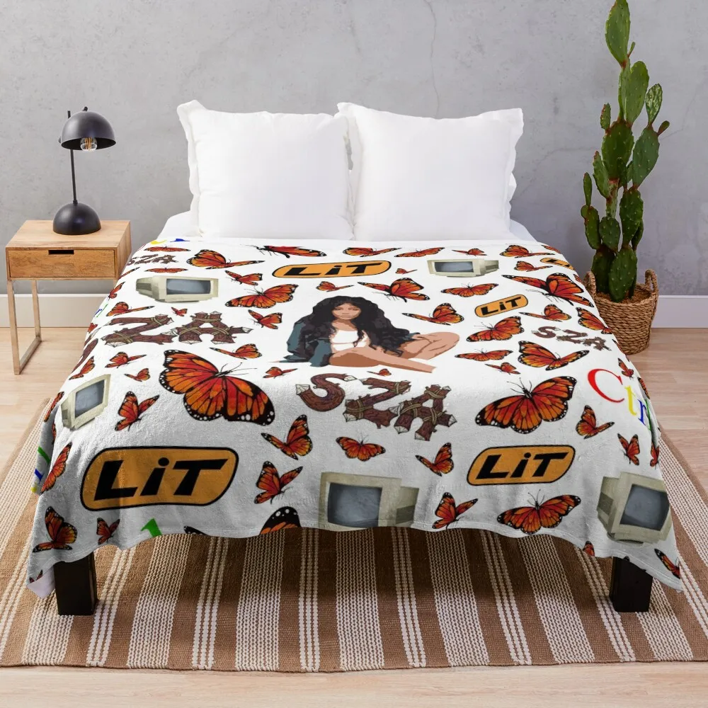 

SZA Fan Pack All Over Pattern Throw Blanket Quilt blankets ands heavy to sleep Blankets