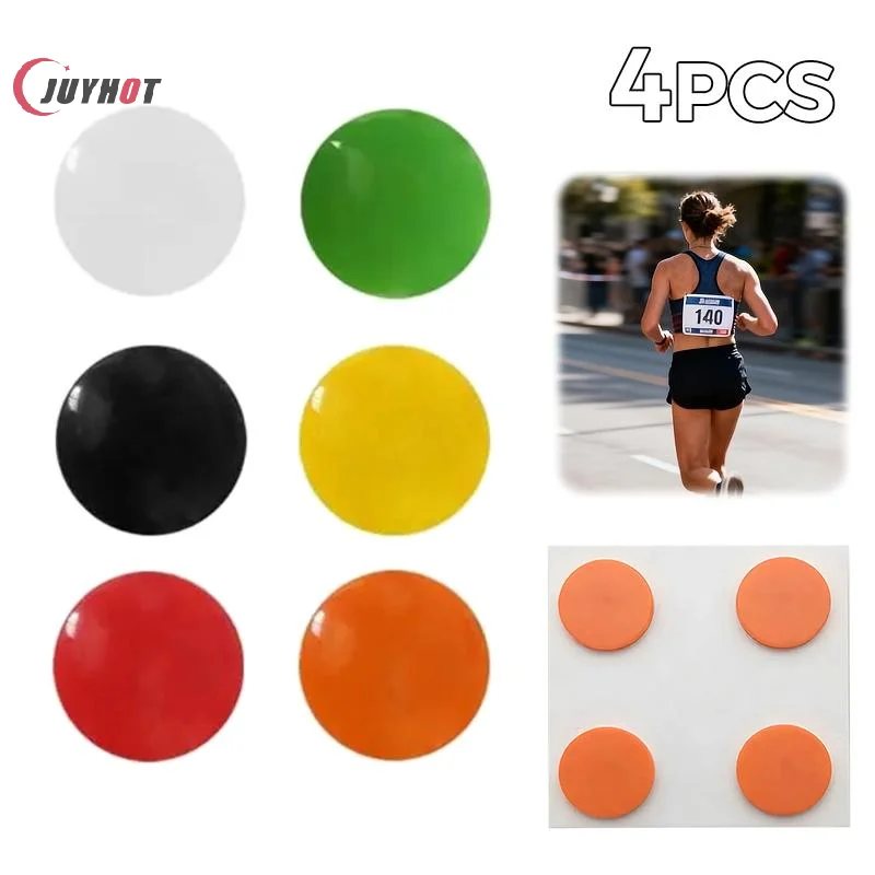 4Pcs Race Bib Holders Colorful Round Durable Build Marathon Running Number Fix Clips Triathlon Cycling Accessories