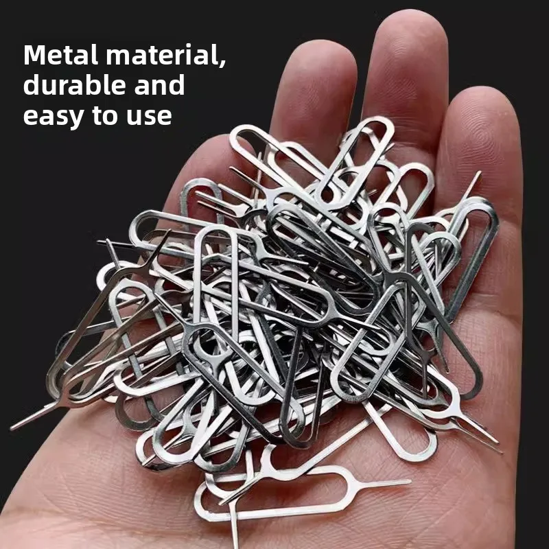10PCS Universal Card Removal and Opening Pins for Mobile Phones - Stainless Steel SIM Card Extractor